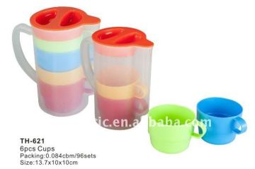 Sales promtion 6pcs set colorful plastic cup