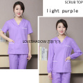 Women Scrub Top Long Sleeve Nurse Uniforms Cotton Nursing Workwear Short Sleeve V Neck Doctor Scrubs Hospital Uniform Mockwrap