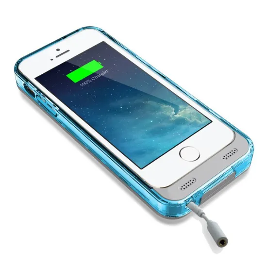 Rechargeable Extended Charging Case 2400mAh Protective Charger Case for apple iphone5/5s with 2 Interchangeable Frames + LED