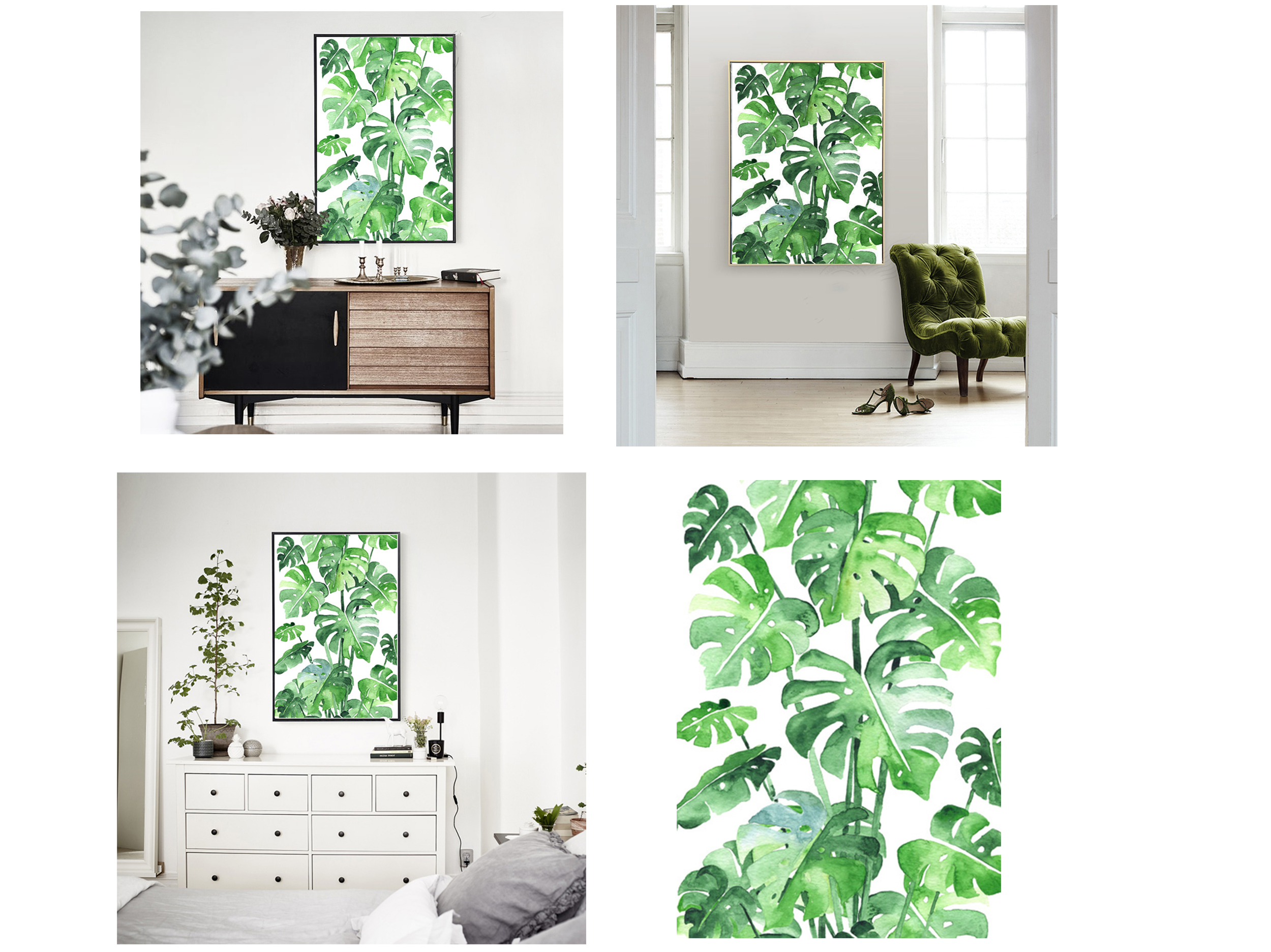 Palmate plants canvas print