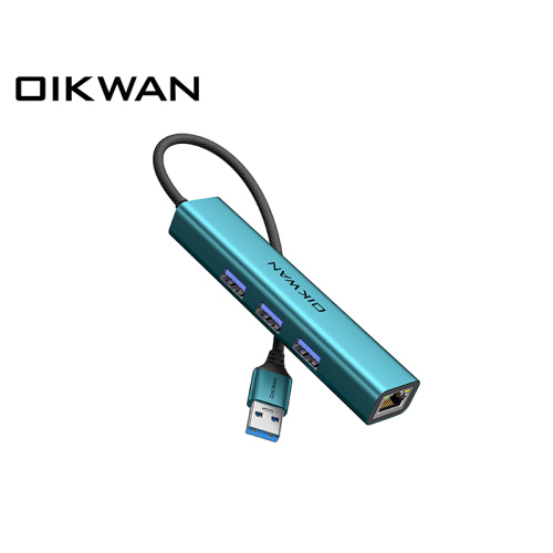 5Gbps Aluminum USB 3.0 HUB USB3.0 to RJ45 USB3.0 5Gbps & 10/100/1000 Mbps Manufactory