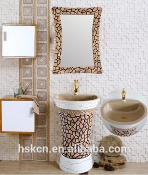 Culture Tile Design Bathroom furniture type Bathroom vanity with integrated Anti-scratch Bathroom Sinks and dressing mirror