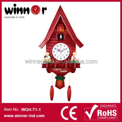 Plastic Cuckoo Bird House Shape Wall Clock