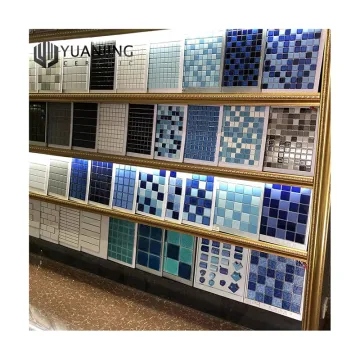 Custom Blue Mediterranean Style Swimming Pool, Fish Pond, and Outdoor Hotel Decor: Premium Quality Glossy Porcelain Mosaic Tiles