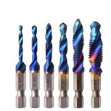 Set di rubinetti metrici blu HSS a 6 pezzi: filettature da vite M3 a M10