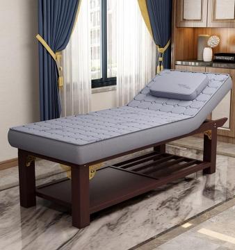 Portable Modern Adjustable Wood Facial Spa Bed with Storage Cabinet