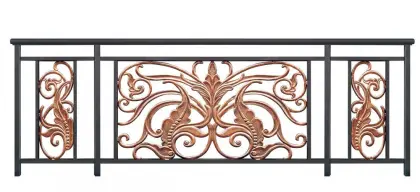 Butterfly flower aluminum balcony railing
