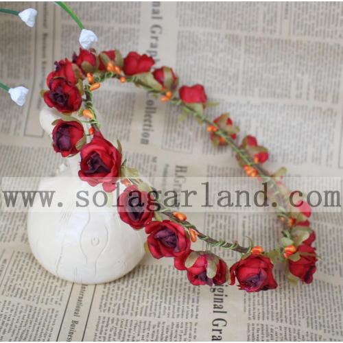 Imitation Rose Flower Garland Wedding Floral Headband