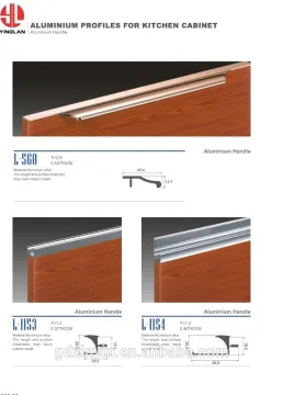 Good quality anodized and brushed handle L shaped Handle aluminum frame profile for kitchen cabinets by China