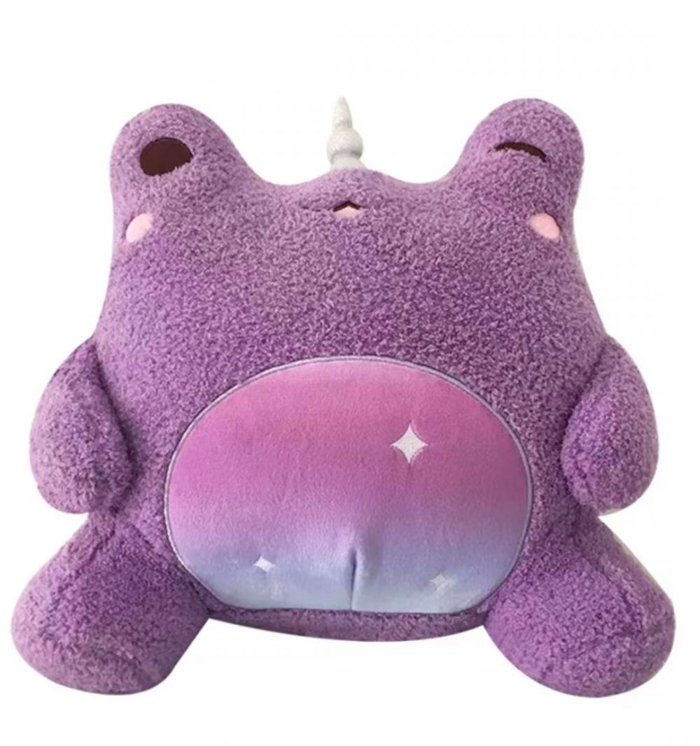 Purple unicorn frog stuffed throw pillow creative toy