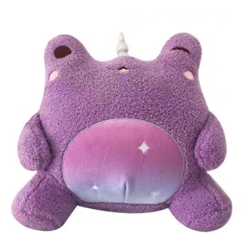 Purple unicorn frog stuffed throw pillow creative toy