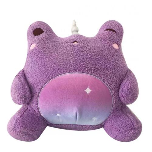 Purple unicorn frog stuffed throw pillow creative toy