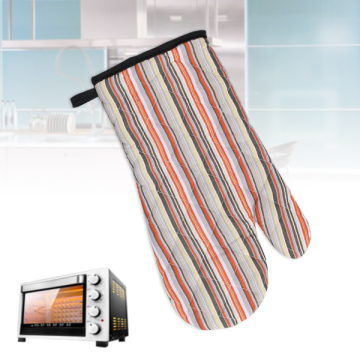 Guanti da cucina in cotone a righe resistenti al calore