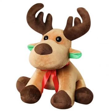 Jouet en peluche de wapiti assis pour les cadeaux de Noël