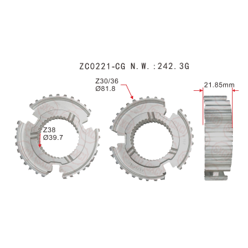 Auto parts input transmission synchronizer ring FOR FIAT PALIO OEM55195574