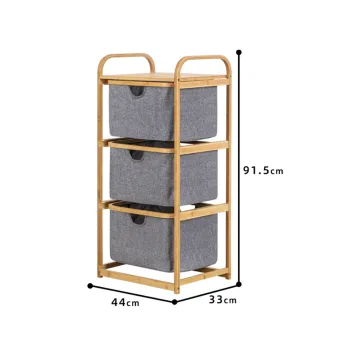 Natural Bamboo 3-Drawer Storage Organizer