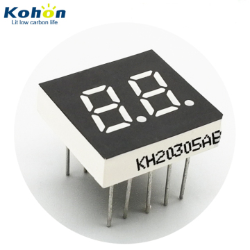 Emitted Blue Common Anode 10-Pin 0.3 Inch 2-Digit 7-Segment LED Display 4mm Thick