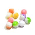Popular Double color decorative pattern Resin Round Striped Beads Handmade Craft Decoration Bracelet Necklace Beads Charms