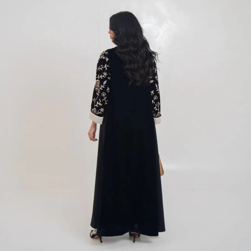 ژاکت کش باف پشمی ابای زمستانی مخمل مشکی برای زنان