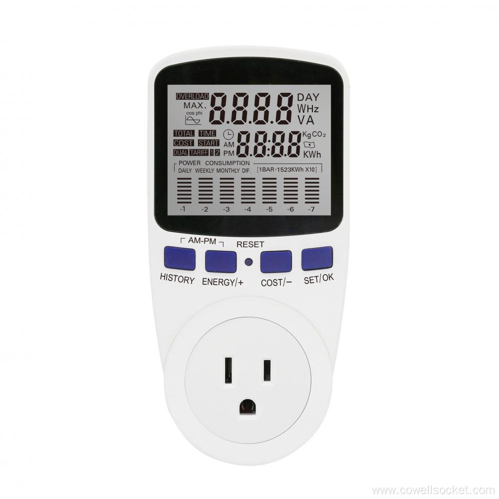 With Chart Energy Meter With Socket Adapter