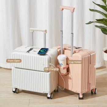 Wholesale Universal Trolley Luggage: 18-Inch Small Boarding Case, Carry-On Closet Mini Suitcases Crafted from PC ABS Aluminum