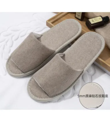 OEM Disposable Hotel Slippers - Breathable Linen for Hotels