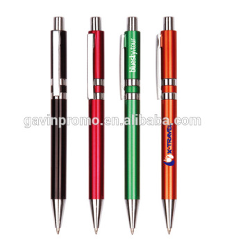 Plastic click ball pen with middle rings