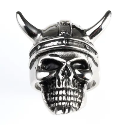 New product bull head ox horn skull rings