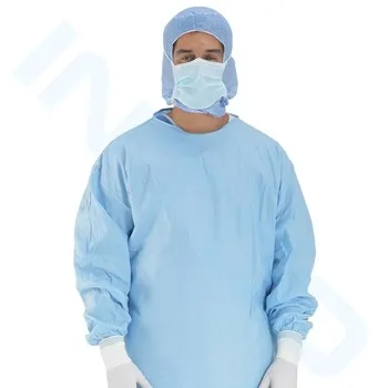 Standard Spunlace Surgical Gown with Head Towel and Wrapper