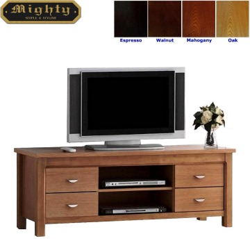 48 inch Wooden 4 Drawers Retro Natural Oak LCD TV Stand