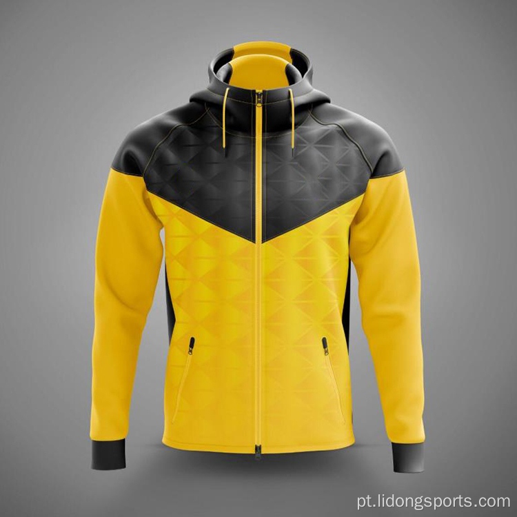 Moda OEM Custom Made Hoodie Plus Size Homens Zipper Esporte Jaqueta Atlética Moleton