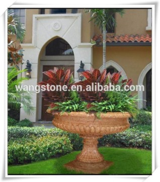 Antique new product garden ornament marble coffee cup flower pot