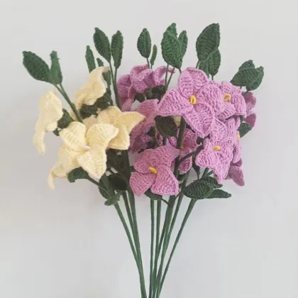 Handmade Wool Crochet Lingxiao Bouquet for Home Decoration and Hotel Ornaments - Holiday Gift