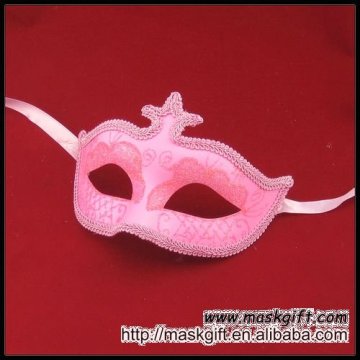 Beautiful solid color all pink glitter party Mask for any festival ball