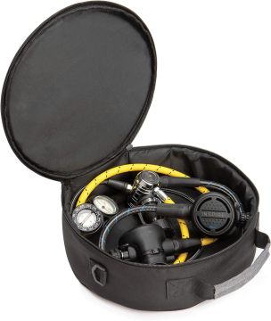 Diving Aqua Lung II Regulator Bag with Zippers and Pockets - Black