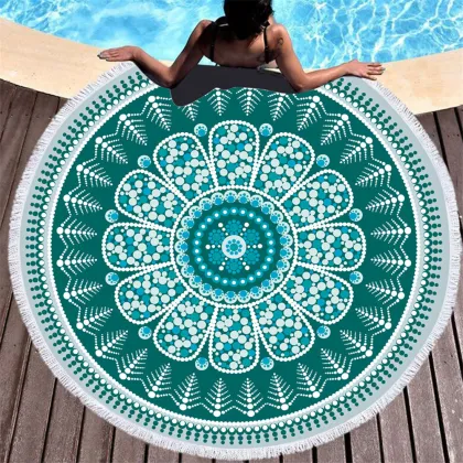 Custom Round Beach Towels Wholesale: Personalized Microfiber Sand Towels 250gsm