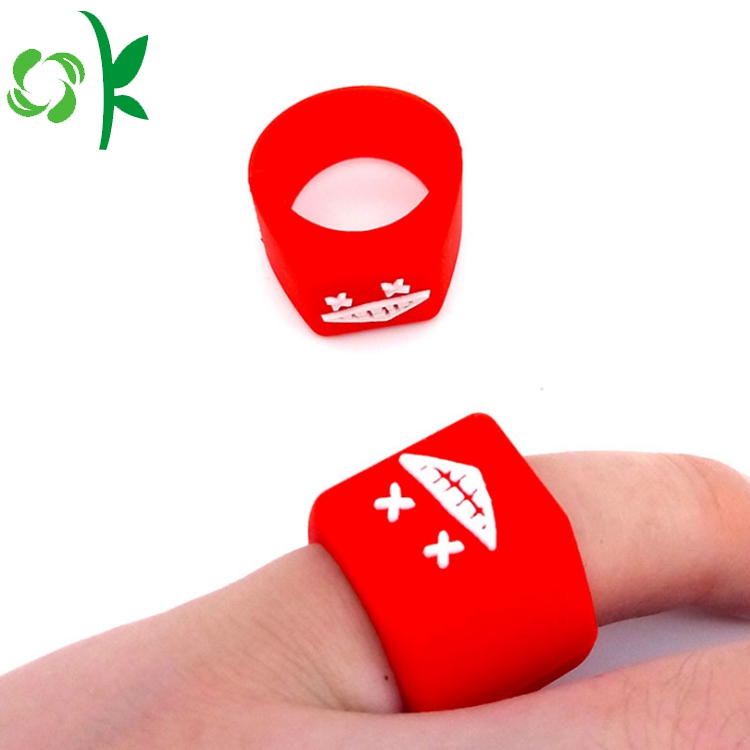 Freak Embossed Logo Smile Silicone Red Rings