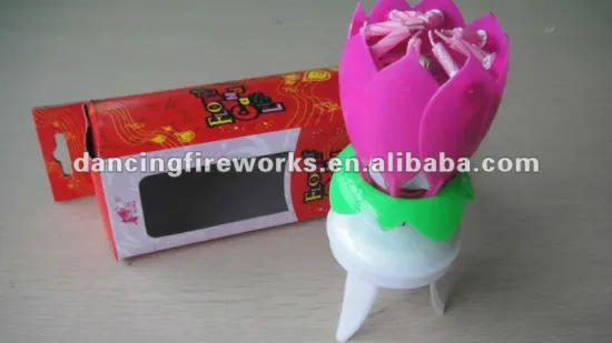 Rotated Flower Birthday Cake Candles Toy Fireworks