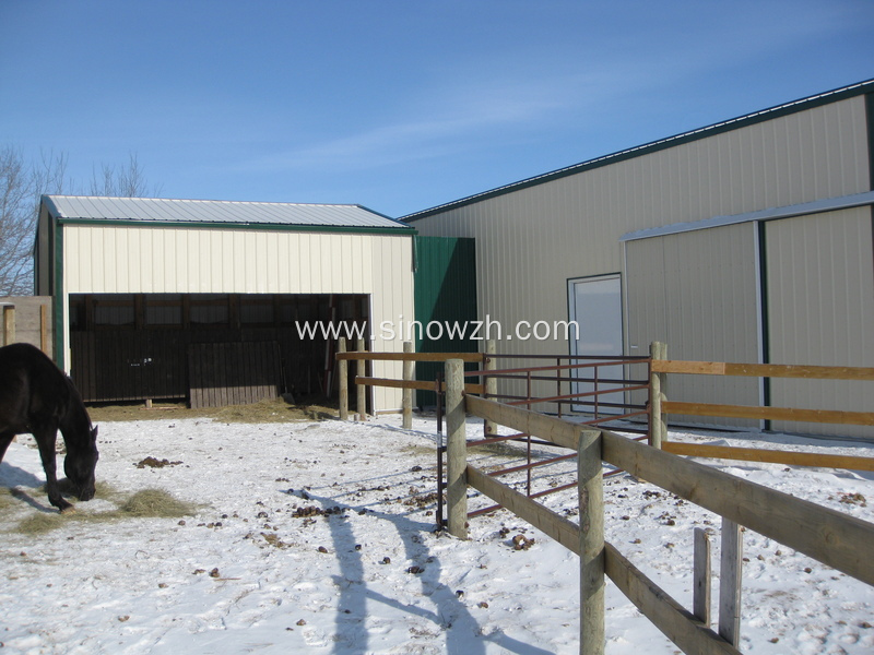 Easy install steel structure poultry farm cowshed