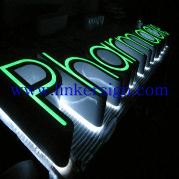 Custom shop front logo advertising letter illuminated acrylic led sign