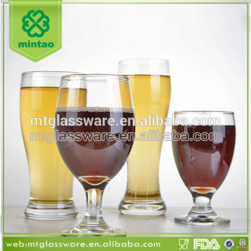Pint glass/FDA handmade glass mug with stem/craft beer glass for bergian ales