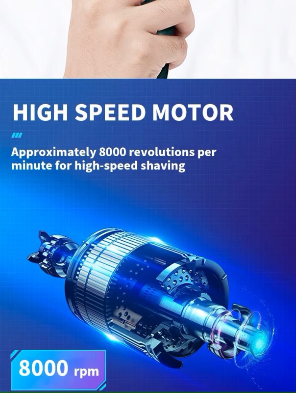 Modern Electric Shaver with USB Rechargeable and Waterproof Design