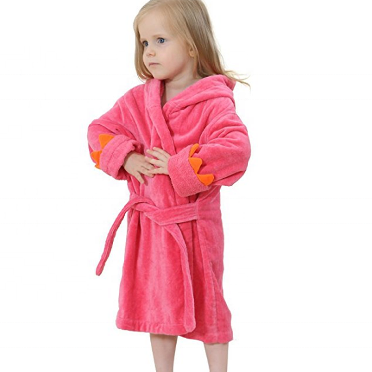 Dinosaur 100 Organic Cotton Hooded Baby Bathrobe