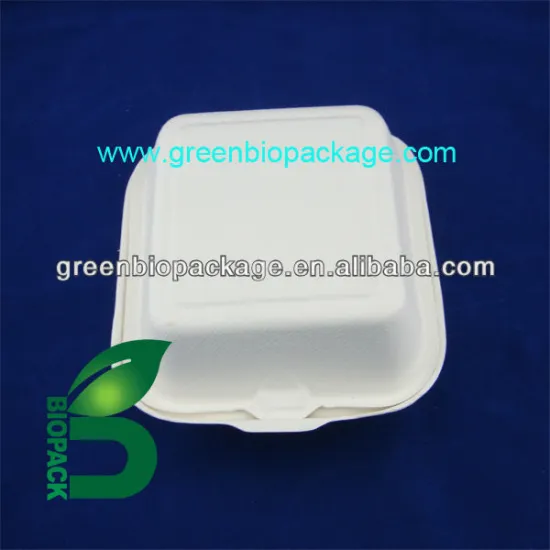 Eco-friendly disposable biodegradable bamboo pulp clamshell boxes