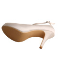 Peep Toe Ankle Strap Ivory Chaussures pour demoiselles d&#39;honneur