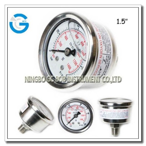 High quality 40mm all stainless steel pressure gauge bar with back connection