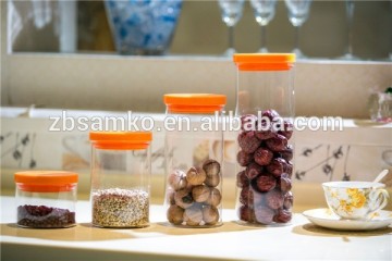 Clear glass cookie jar with sealed lid for tableware