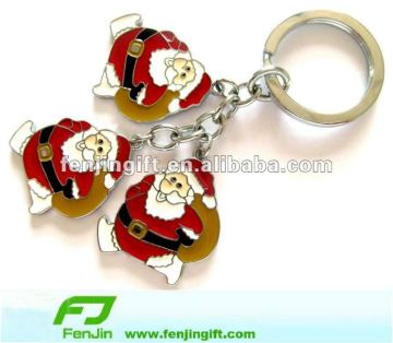 Santa Claus metal christmas keychain