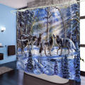 3D waterproof fabric shower curtain
