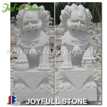 White marble foo dogs, Fu dogs